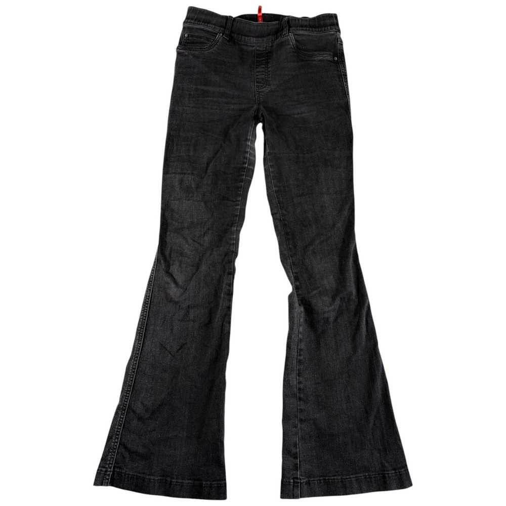 Spanx Flare Jeans Womens Medium Black Washed Bootcut Stretch Midrise BoHo Y2K